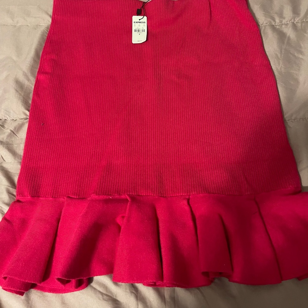 Express Flare Hot Pink Skirt